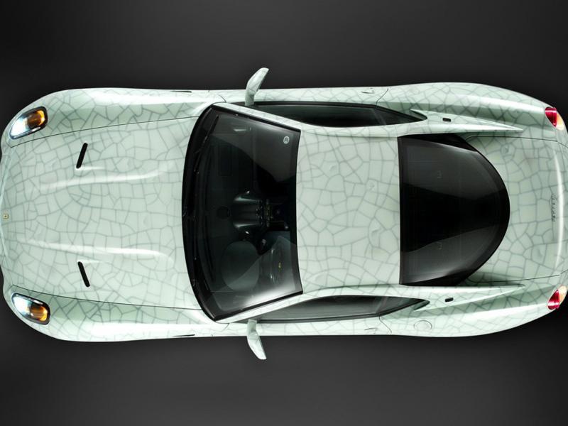 法拉利599白色2009款 艺术典藏跑车俯视