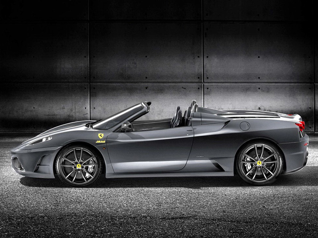 法拉利f430黑色09款 scuderia spider 16m车侧正视