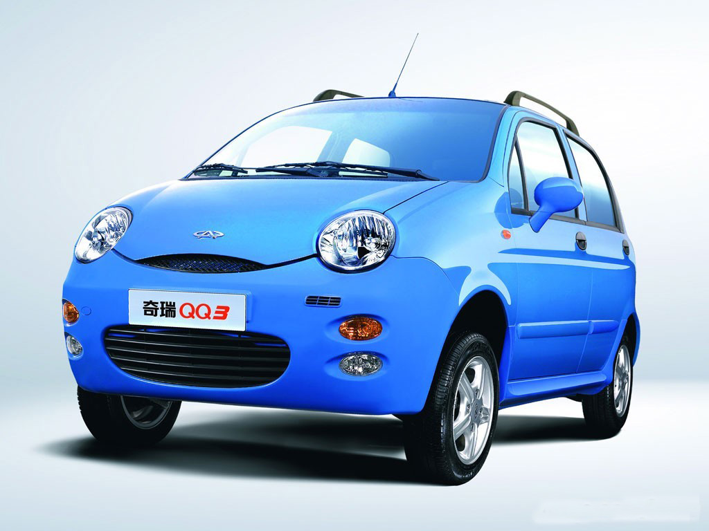 奇瑞qq3蓝色奇瑞qq 3侧前方