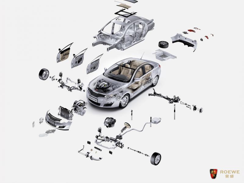 银色荣威550汽车结构