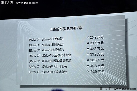 [新车上市]华晨宝马新款X1上市 售25.9万起