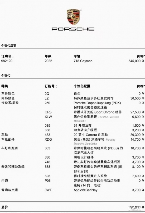 保时捷718报价图片图片