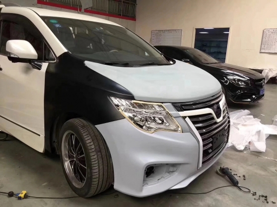 老款尼桑贵士商务车外观改装升级新款君爵包围内饰定制改装升级