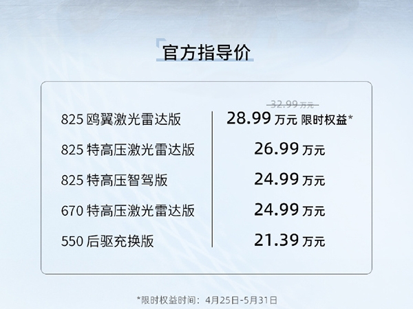 ​新款昊铂HT正式上市 售价为21.39-32.99万